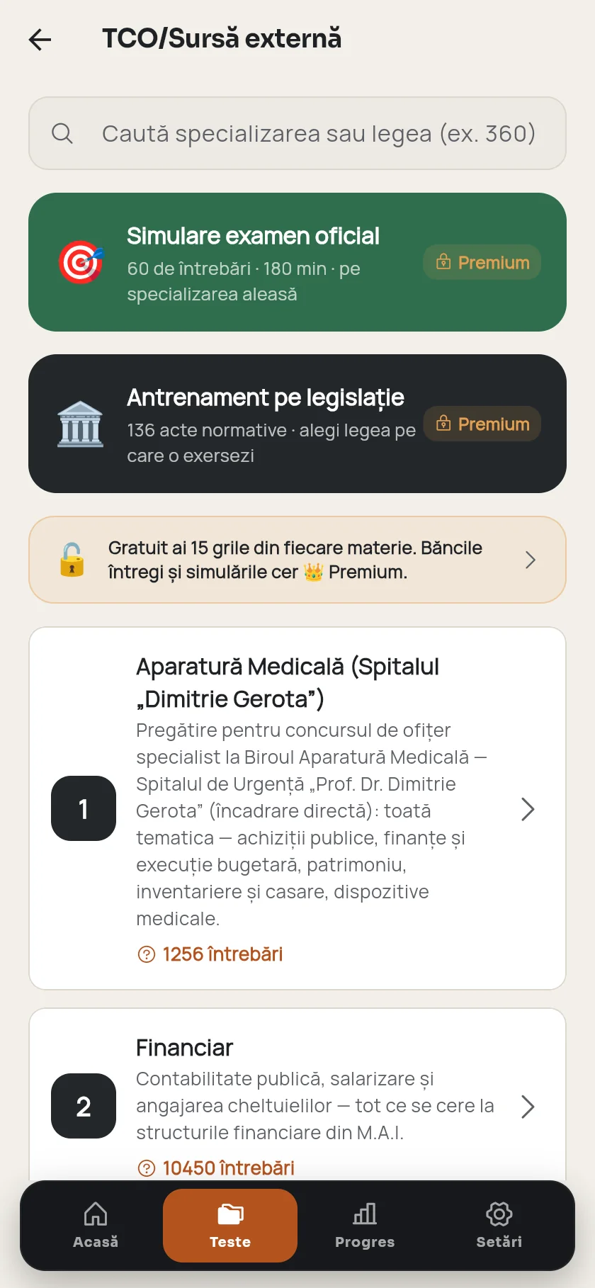 Specializările TCO, fiecare cu banca ei